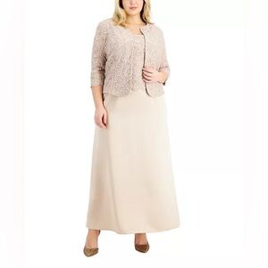 Alex Evenings Plus Size Lace Dress & Jacket